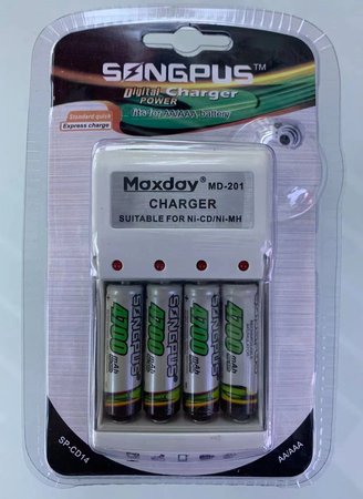 Songpus 06264 Baterie AA 4700 mAh 4ks + nabíječka - blistr
