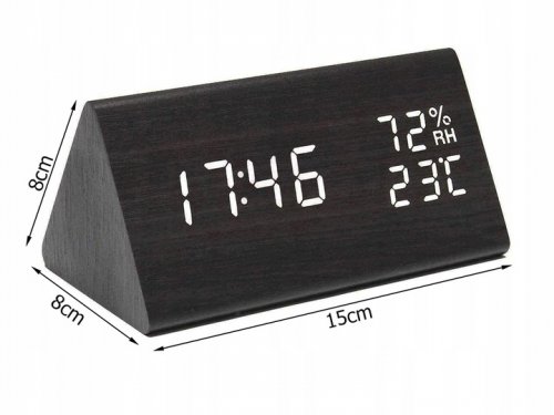 Verk 01771 Multifunkční digitální hodiny s teploměrem černé