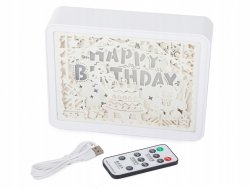 Verk 24186 LED tabule s podsvícením Happy Birthday s dálkovým ovládačem