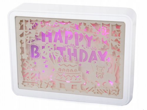 Verk 24186 LED tabuľa s podsvietením Happy Birthday s diaľkovým ovládačom