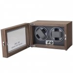 eCa PD142 Natahovač 2 ks automatických hodinek, watchwinder, dřevo, skleněná dvířka