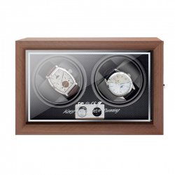 eCa PD142 Natahovač 2 ks automatických hodinek, watchwinder, dřevo, skleněná dvířka
