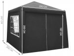 Malatec 7908 Zahradní párty stan 3 x 3 m + 4 boční stěny šedý