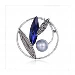 eCa BZ86 Elegantná brošňa s kryštálmi - oval navy
