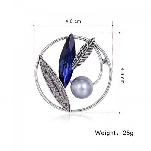 eCa BZ86 Elegantná brošňa s kryštálmi - oval navy