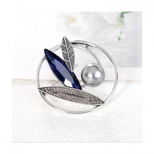 eCa BZ86 Elegantná brošňa s kryštálmi - oval navy