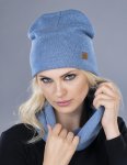 LEMA 1338 Dámský zimní set čepice a nákrčník Julian jeans