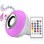 APT ZD7G LED žárovka RGB 7W E27 s ovladačem a bluetooth reproduktorem