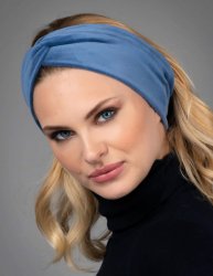 LEMA 1335 Dámská velurová zimní čelenka jeans