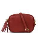 Vera Pelle P14 Dámska crossbody kabelka vínová