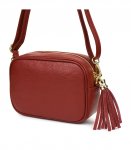 Vera Pelle P14 Dámska crossbody kabelka vínová