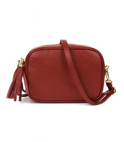 Vera Pelle P14 Dámska crossbody kabelka vínová