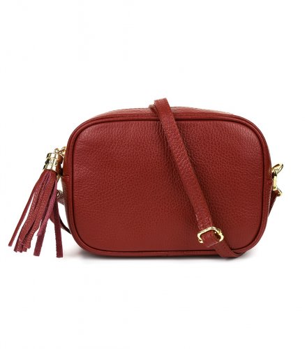 Vera Pelle P14 Dámska crossbody kabelka vínová