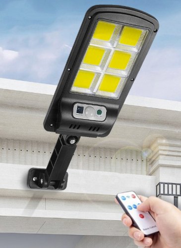 Izoxis 19441 Pouliční osvětlení solární 120 LED COB, IP65, 36 W, 500 lm černé
