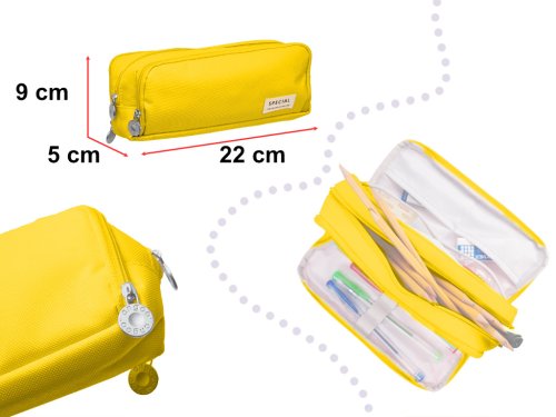 KIK KX5673 Penál do školy žlutý