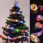 KIK KX5251 Vánoční stuha zlatá 100 LED, 10 m multicolor