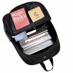 Kruzzel 19374 Chytrý svítící batoh Unisex s USB, penál, zámek, 19l, černý