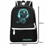 Kruzzel 19374 Chytrý svítící batoh Unisex s USB, penál, zámek, 19l, černý