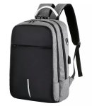 APT BQ57 Chytrý batoh Unisex s USB, zámek, šedočerný