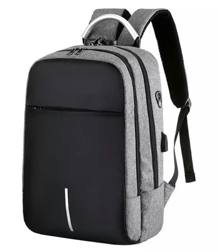 APT BQ57 Chytrý batoh Unisex s USB, zámek, šedočerný