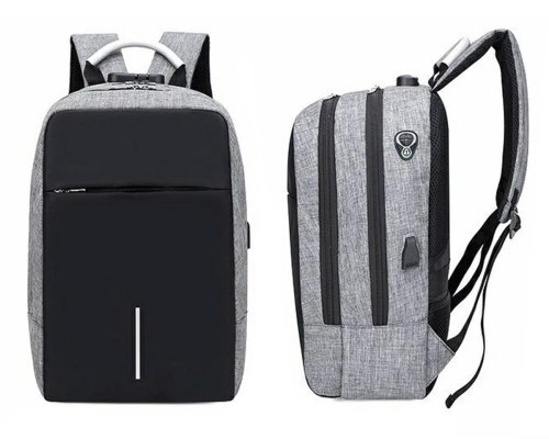 APT BQ57 Chytrý batoh Unisex s USB, zámek, šedočerný