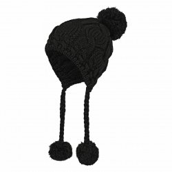 Haker Dámska pletená čiapka s brmbolcami čierna