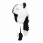 Haker Dětská zimní čepice zvířátko kočka S černobílá