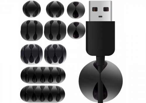 Izoxis 18913 Stolní organizér kabelů 10 ks černý