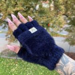 eCa Dámské rukavice bez prstů tmavě modré