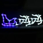 eCa Vánoční LED Sáně se soby 61 x 19 cm, IP20 bílo-modré