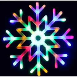 eCa Vánoční závěsná LED Vločka 40 x 40 cm, IP20 multicolor