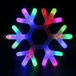eCa Vianočná závesná LED Snehová vločka 39 x 39 cm, IP20 multicolor
