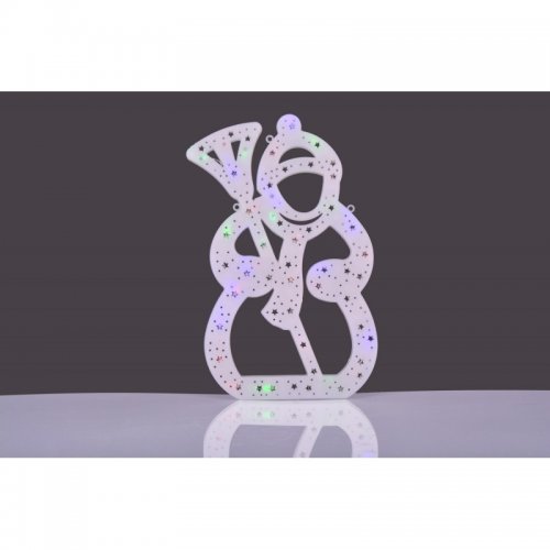 eCa Vianočná závesná LED Snehuliak 42 x 25 cm, IP20 multikolor