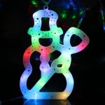 eCa Vánoční závěsná LED Sněhulák 29 x 22 cm, IP20 multikolor
