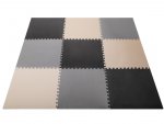 KIK KX5154 Pěnová podložka puzzle 60 x 60 cm, 9 ks černo-šedo-bílá 
