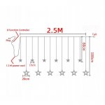 eCa Svetelný záves hviezdy 138 LED, 2,5 m teplá biela