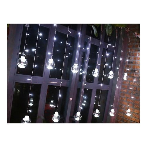 eCa Světelný závěs koule 180 LED, 2,5 m studená bílá