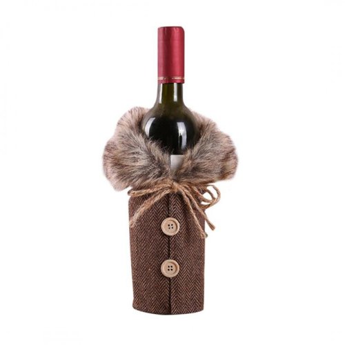 eCa Vánoční obal na láhev hnědý