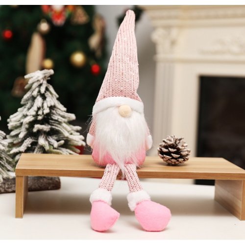 eCa Vánoční dekorace Skřítek 46 cm růžový