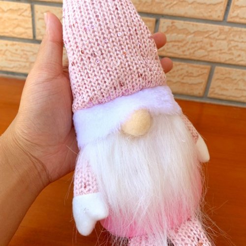 eCa Vánoční dekorace Skřítek 46 cm růžový