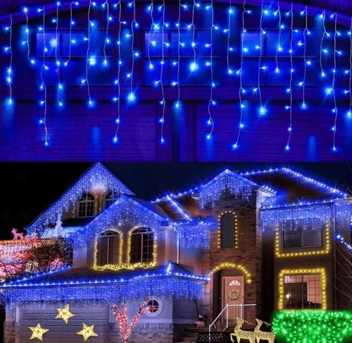 Foxter DAH300 Vánoční světelný závěs FLASH 300 LED, IP44, 30W modrá 12 m 