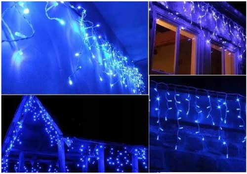 Foxter DAH300 Vánoční světelný závěs FLASH 300 LED, IP44, 30W modrá 12 m 