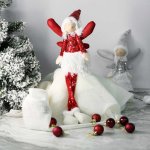 eCa ASN01 Vánoční dekorace Anděl 50 cm červený