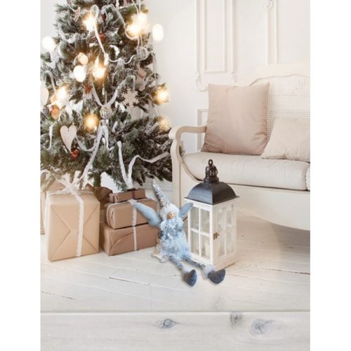 eCa ASN02 Vánoční dekorace Anděl 34 cm stříbrná