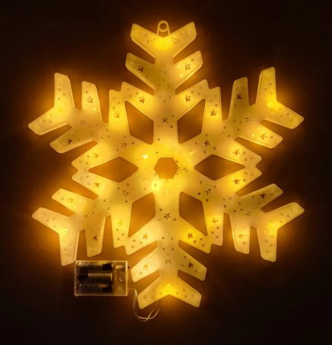 Foxter Svítící LED vločka XXL 40 cm teplá bílá 