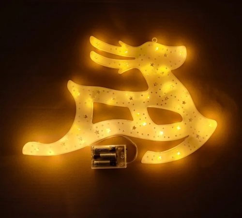 Foxter Svítící LED sob XXL 43 cm teplá bílá 