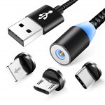 Foxter 1453 Magnetický USB nabíjecí kabel 3v1 LED