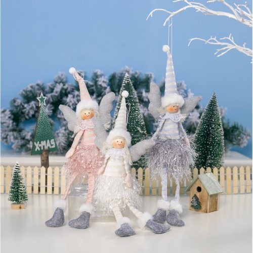 eCa ASN03 Vánoční dekorace Anděl 38 cm bílý