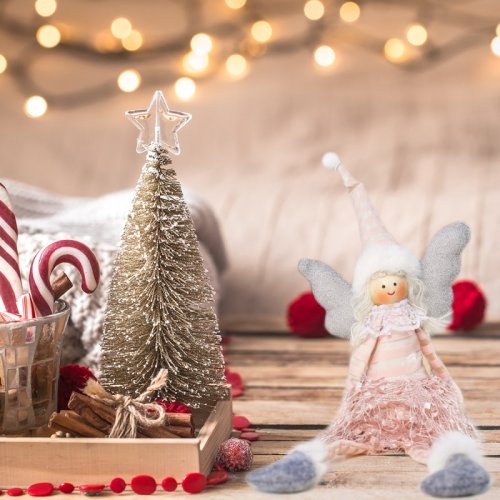 eCa ASN03 Vianočné dekorácie Anjel 38 cm ružový