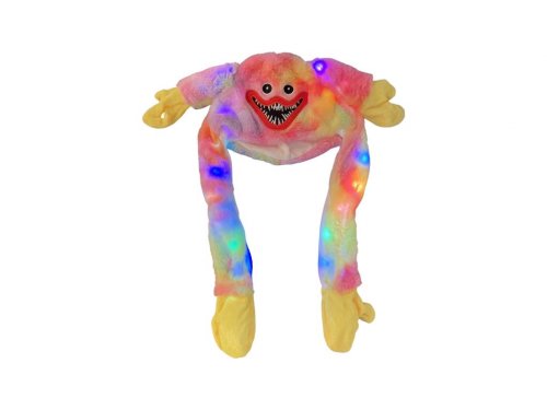 Effly Plyšová LED svítící čepice Huggy Wuggy - duhová 